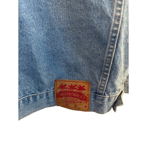 Carlos n Charlie's Manzanillo Mexico Blue Denim Trucker Jean Jacket Men's Size - Picture 5 of 5